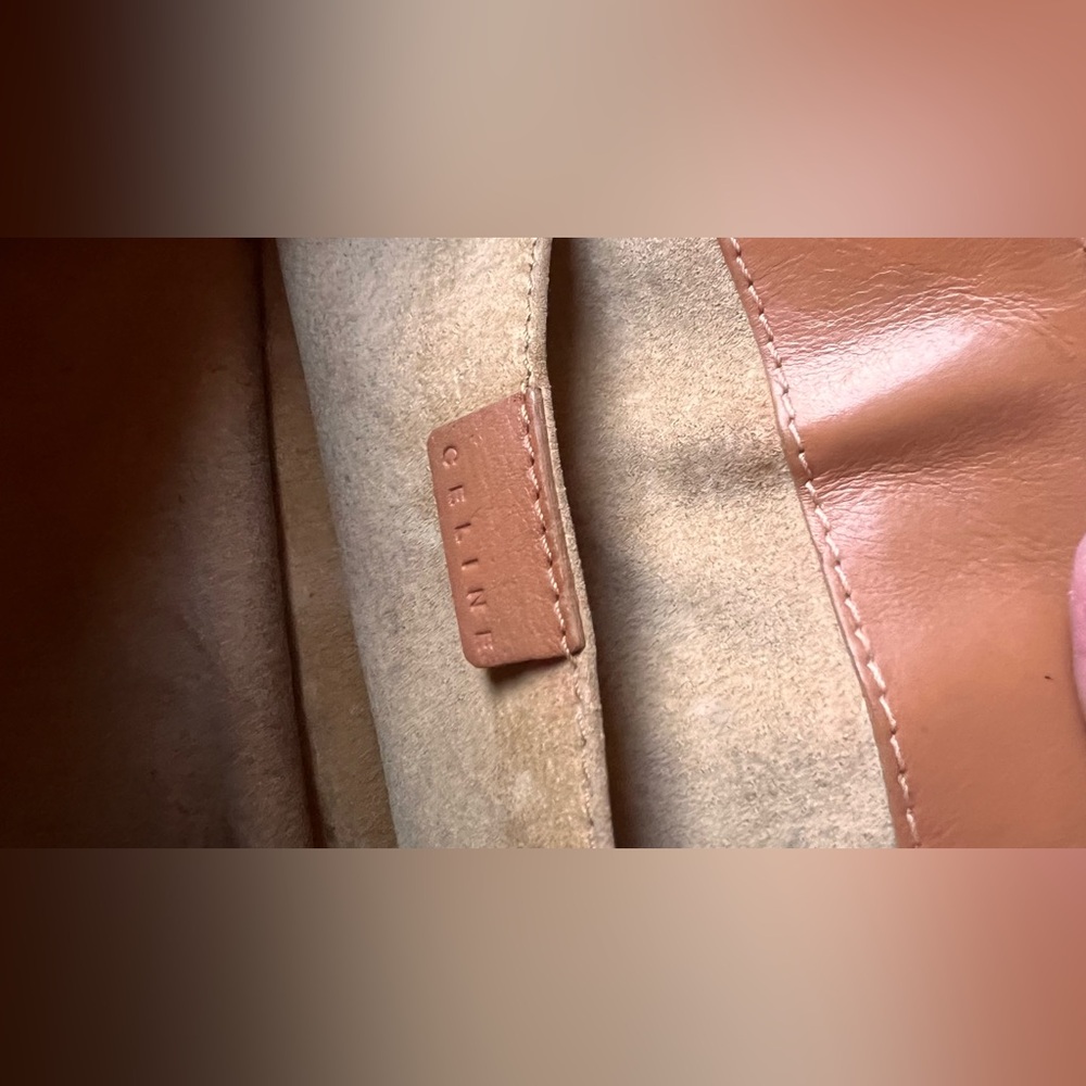 Celine vintage beige/brown Leather Satchel with Gold Details - Picture 9 of 15